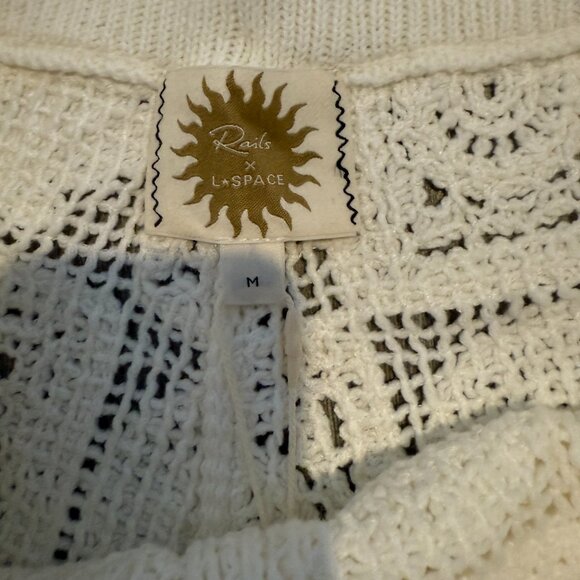 NWT Rails X LSPACE Catalina Crochet Stitch Drawstring Shorts White - Medium - Picture 5 of 7